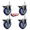 Service Caster 5 Inch Blue Polyurethane Wheel Swivel 58 Inch Threaded Stem Caster Set with Brake SCC SCC-TS20S514-PPUB-BLUE-PLB-58212-4 - alternate 3
